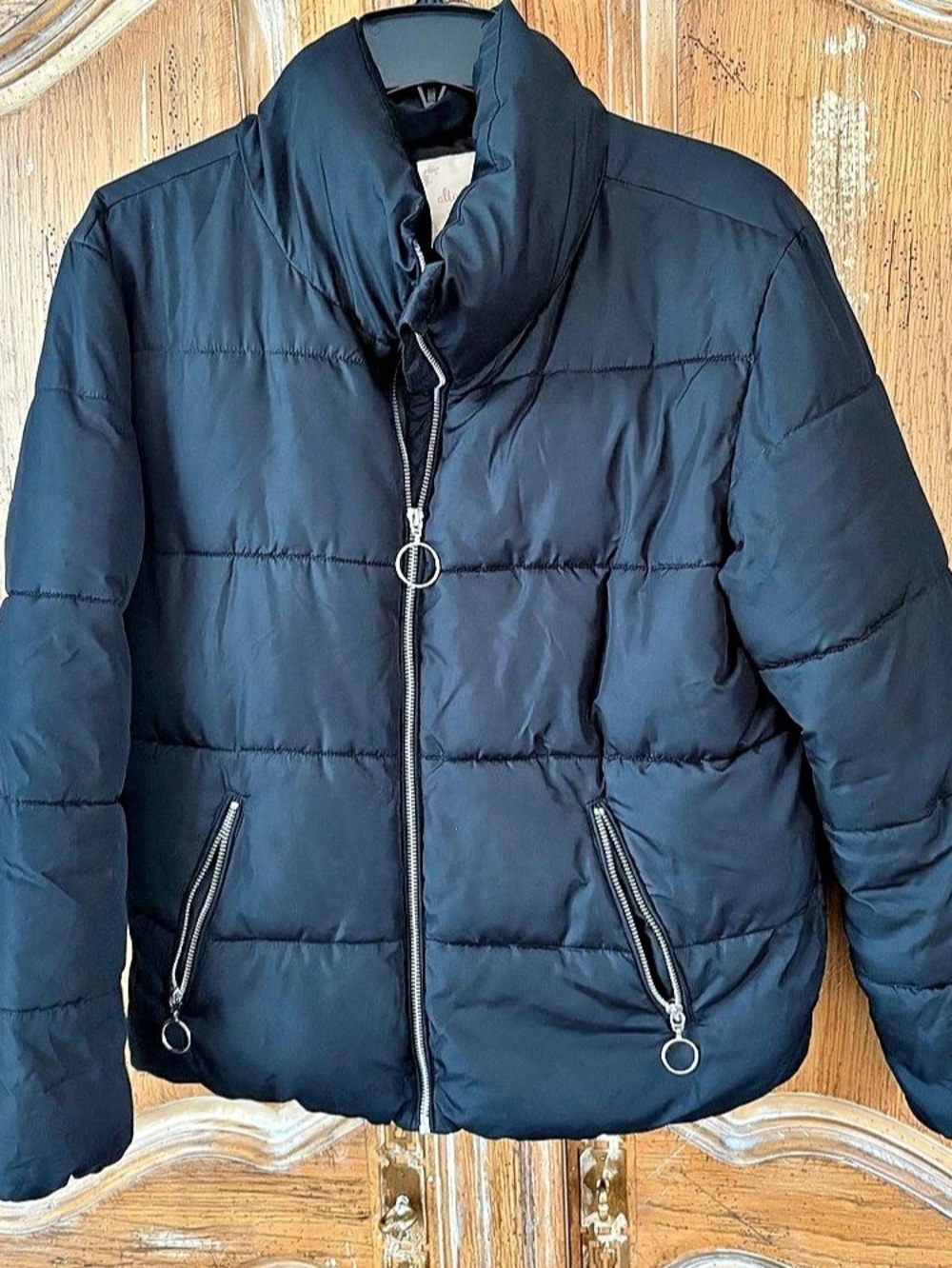 altard state Black Puffer Jacket Size Medium Like New
